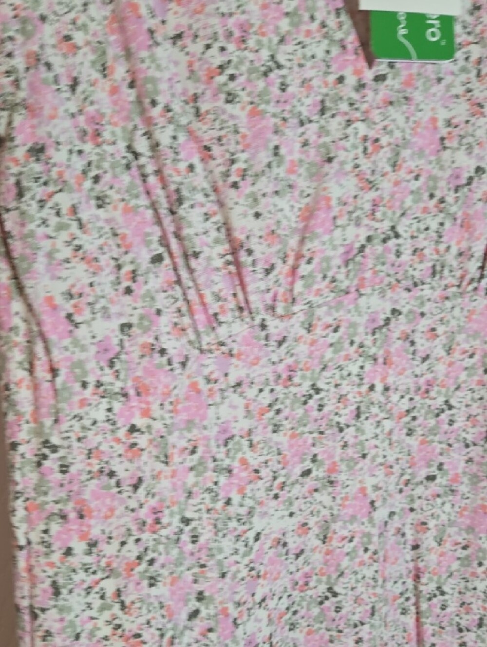 Floral Pink V-Neck Short Sleeve Women's Dress - Picture 5 of 8